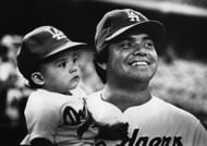 FERNANDO VALENZUELA; LOS ANGELES DODGERS; SON FERNANDO JR.